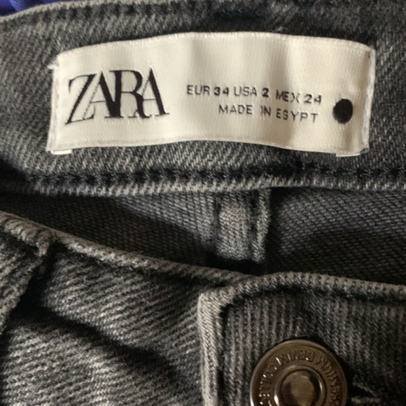Zara Skinny Distressed Raw Hem Jeans Grey Woman’s Size 2 - Picture 8 of 12